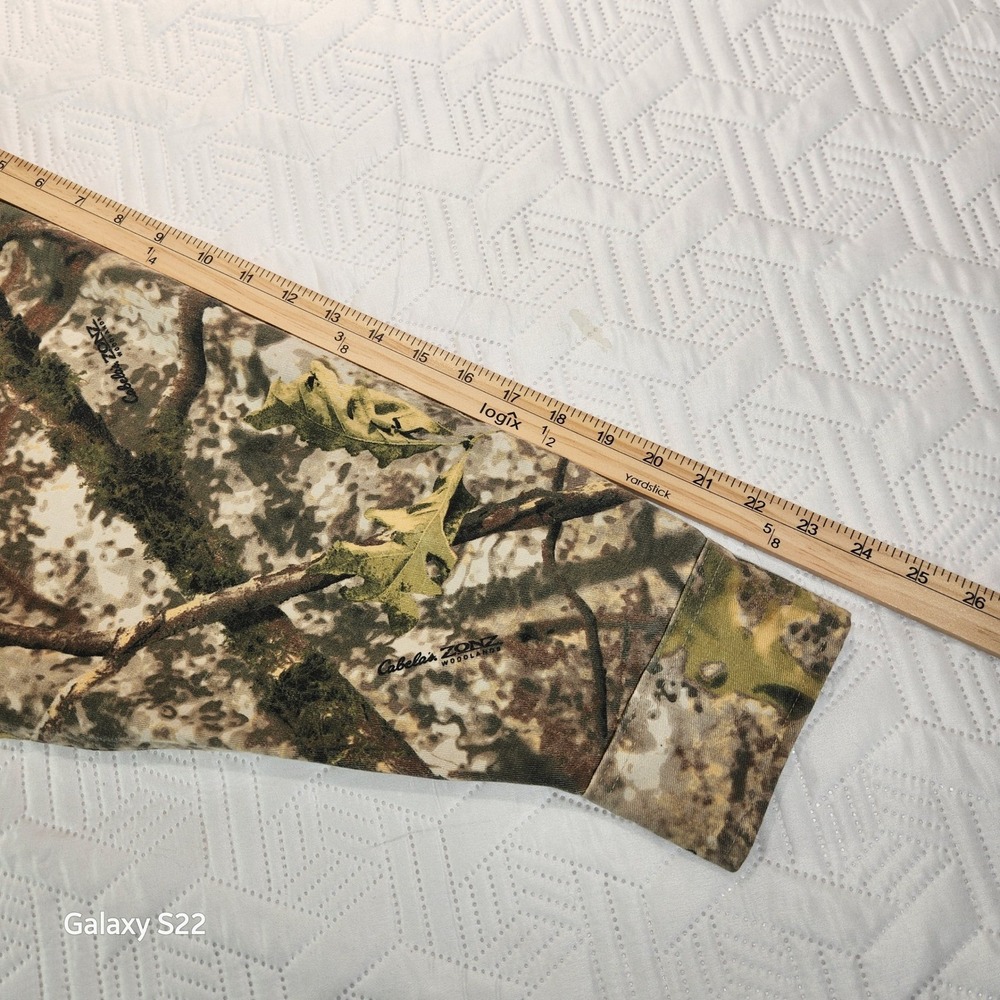 Cabelas ZONZ camo Shirt Men's Woodlands Camo Long Sleeve Button Hunt Game 3XL - Picture 16 of 16